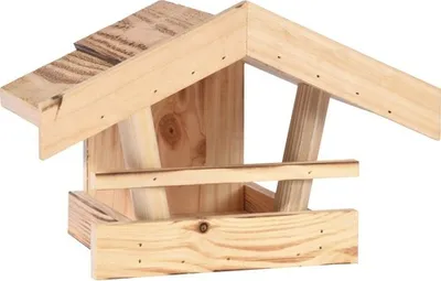 Produktbild von Vogelhaus dobar Vogelfutterhaus für Wandbefestigung 18x26x17cm, mit Brandmaserung Holz