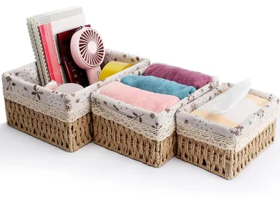 Produktbild von TRANKIELO® – Set aus 3 Aufbewahrungskörben aus Papierseil – Umweltfreundlich, vielseitig einsetzbar und stilvoll für jeden Raum
