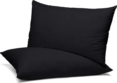 Produktbild von BEAUTEX 2er Set Kissenbezug, Kissenhülle aus gekämmter Baumwolle, Premium Jersey 160g/m², Größe und Farbe wählbar,Schwarz,40x80cm