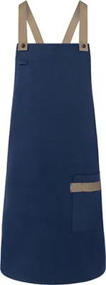 Zdjęcie produktu dla Karlowsky fartuch na śliniak URBAN-LOOK kieszeń na pasku 70 x 85 cm unisex mieszanka poliestru i bawełny można prać stalowy niebieski
