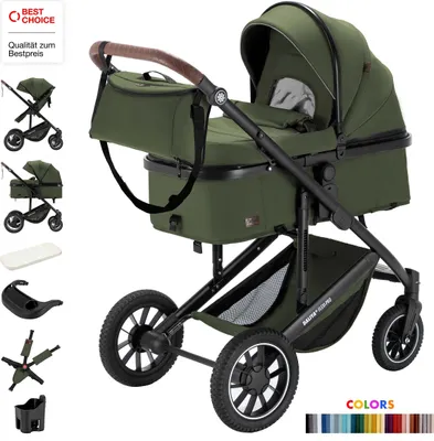 Produktbild von Daliya® FLEXI-PRO 2in1 Kombikinderwagen & Buggy – Vielseitig, Leichter Reisekinderwagen, Umstellbar zum Sportwagen, Großer Einkaufskorb, Sicher