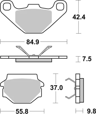 Imagen del producto de Juego de pastillas de freno SBS 692HF para la parte trasera de motocicletas APRILIA MX