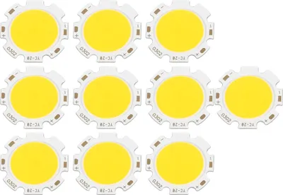 Obrázok produktu pre 10 ks okrúhlych vysokovýkonných LED žiaroviek s čipom COB 3 W, teplobiele svetlo