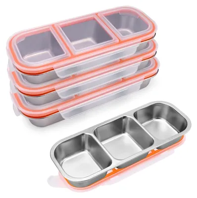 Immagine prodotto di Contenitori per snack Bento con coperchio a prova di perdite, set da 4