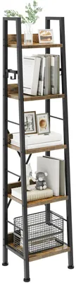 Produktbild von YITAHOME Bücherregal mit 5 Ebenen, industrielles Leiterregal, freistehendes Holz