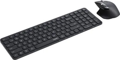 Immagine prodotto di Combinazione di tastiera e mouse - RAPOO - 9760M - Senza fili - Ultrapiatto - Grigio scuro
