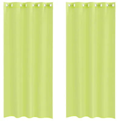 Produktbild von vidaXL Voile Vorhänge mit Ösen 2 Stk. Apfelgrün 140x245 cm