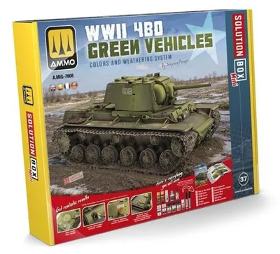 Produktbild von Ammo of MIG AMIG7908 Solution Box MINI - WWII 4BO Green Vehicles