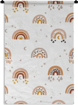 Produktbild von MuchoWow® Wandteppich Wandbehang Muster - Regenbogen - Dekoration 120x180 cm Tapisserie Dekoration Wandtuch - Schlafzimmer - Dekorationen für das Haus