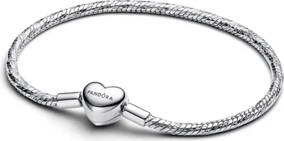 Immagine prodotto di Bracciale Pandora con maglie a serpente e cuore sfaccettato, argento 594236C00-20 cm