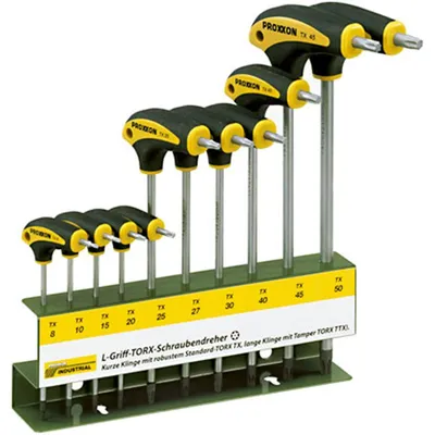 Image de Proxxon L-Griff Schraubendreher Satz T-Profil 10 teilig, Torx Schraubendreher