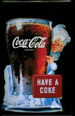 Produktbild von Blechschild Coca Cola Have a Coke Glas Eiswürfel nostalgisches Schild retro Reklameschild