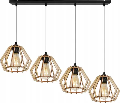 Image de Suspension moderne en bois avec éclairage LED