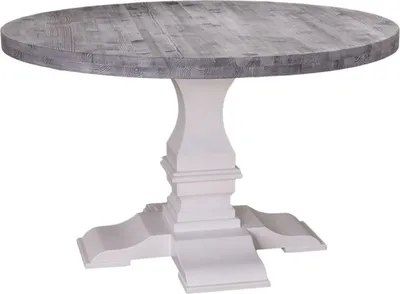 Produktbild von Casa Padrino Landhausstil Esstisch Rund Schwarz / Weiß Ø 130 x H. 78 cm - Esszimmertisch im Landhausstil
