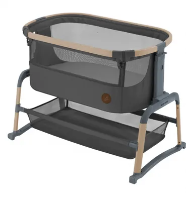 Produktbild von Maxi-Cosi Iora Air Beistellbett, Zustellbett, atmungsaktives Netzgewebe, Höhenverstellbar, Wiege mit Matratze, Eco Care, Geeignet ab Geburt, 0 Monate bis 9 kg, Beyond Graphite