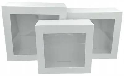 Produktbild von Vipolimex Geschenkboxen mit Fenster Weiß Set 3 Stück