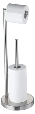 Produktbild von VDN Stainless WC-Rollenhalter stehend - Toilettenpapierhalter und Ersatzölhalter - Edelstahl - Geeignet für 3+1 WC Papierrollen - 2 in 1