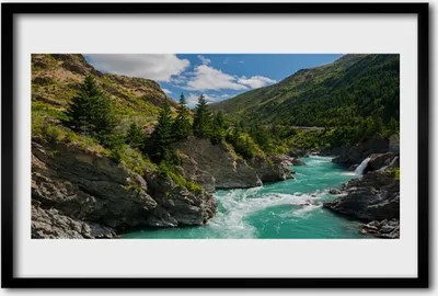 Produktbild von Bild 60x40 MDF-Rahmen Wandkunst Berge Fluss-Landschaft
