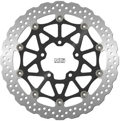Obrázok produktu pre Ng Vordere Bremsscheibe Für Kawasaki Zx-100R/Rr '17-21 (330X80.5X5Mm) (5X10.5Mm) Wave Floating (Aluminium Center)