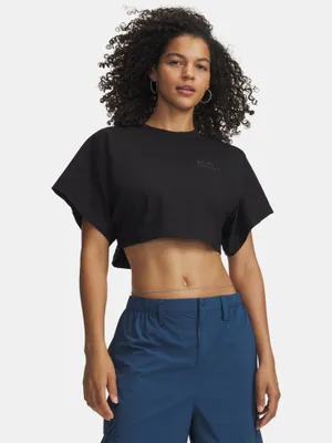 Produktbild von Under Armour Damen Cropped Script SS Tee-BLK MD
