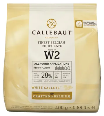 Obrázek produktu pro Callebaut W2, bílá čokoláda v podobě drobných kostek, 400 g