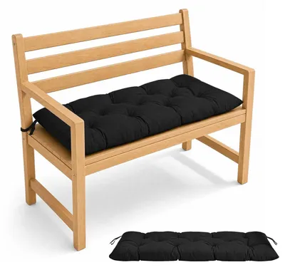 Produktbild von Bankauflage Stuhlkissen Outdoor Indoor 120x50x10cm Schwarz