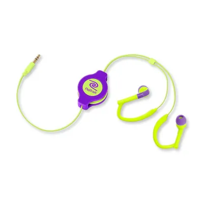 Produktbild von Einziehbare In-Ear-Sportkopfhörer - Lila/Gelb