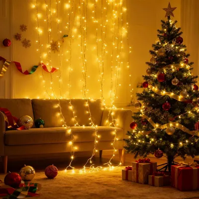 Immagine prodotto di Ghirlanda luminosa a LED - Ghirlanda luminosa a grappolo - 30 m, 300 LED - Spina UE - Impermeabile IP65 - Per esterni - 12 V - Bianco caldo