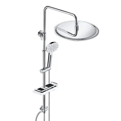Produktbild von JOHO Edelstahl Duschsystem mit Regendusche ohne Armatur, 30 cm Chrom