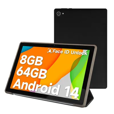 Produktbild von Tablet 10.1 Zoll, 8GB+64GB, Android 14, 5000mAh, Widevine L1, Octa-core, mit Hülle