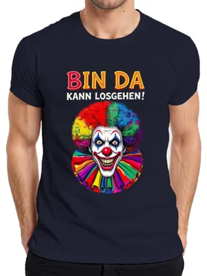 Productafbeelding van Clown T-shirt, Kölner carnaval, "Jeck" (gek), vastenavond, nar, heren, marineblauw, maat XL