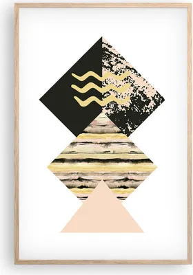 Produktbild von Gerahmtes Poster - Rahmen in heller Eiche - Abstraktion Diamant Gürtel - 61x91,5 cm - Wand Bild - Wanddeko - Wandbilder - Wandposter - Bilderrahmen - Bilder - Kunstdruck - Wandbild - P2NPA61x91-4303