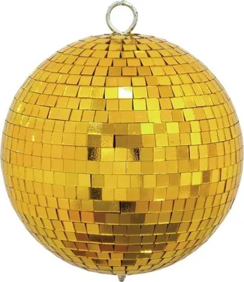 Produktbild von Spiegelkugel 10cm - Discokugel - Echtglas - 7x7mm Spiegel - gold
