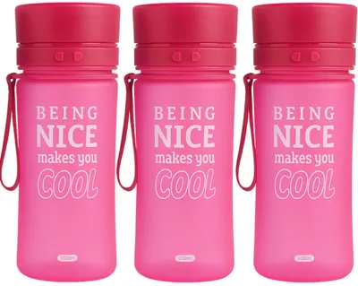 Produktbild von Trinkflasche 3er Set Sportflasche Shaker Wasserflasche Auslaufsicher Sieb Pink