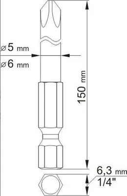 Imagen del producto de Yato YT-0489, 2 unidades, destornilladores Phillips, PH 1, PH 2, 150 mm, 25,4 / 4 mm (1/4")