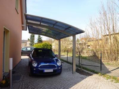 Produktbild von Einzelcarport Ximax Porteforte Typ 60 Aluminium eloxiert 270,4 x 495,4 cm Edelstahl-Look