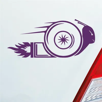 Produktbild von Auto Aufkleber Turboschnecke Schnecke Rennschnecke Race 15x6,5 cm Lila Sticker Heckscheibenaufkleber