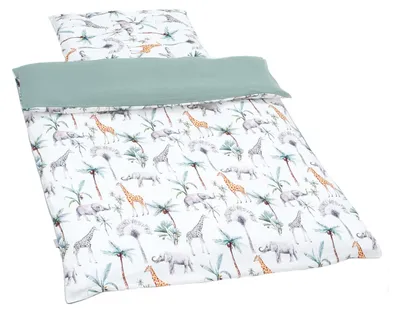 Produktbild von Bettset Safari 2 teilig - 140 x 100 cm - Grünspan | by SEVIRA KIDS