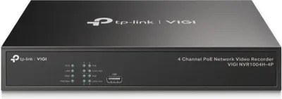 Obrázok produktu pre TP-Link VIGI NVR1004H-4P, 4 kanály/kanálov, 3840 x 2160 px, 720p, 1080p, 2160p, 3840x2160,1920x1080, 1680x1050, 1440x900, 1280x1024, 1024x768, 1280x720, 1280x720@60fps, 1920x1080@60fps, 3840x2160@30fps, H.264, H.264+, H.265, H.265+