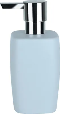 Produktbild von Spirella Seifenspender "Retro" | mit edelstahlfarbener Pumpe | Flüssigseifen-Spender | Porzellan | 300ml | Langliebig und Robust | Pastellblau