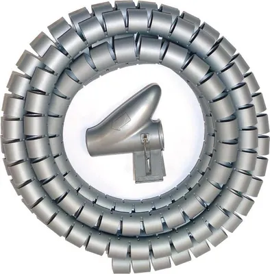 Produktbild von Kabelspirale mit Einfädelhilfe 2m Kabelschlauch  Durchmesser 25-30mm Grau