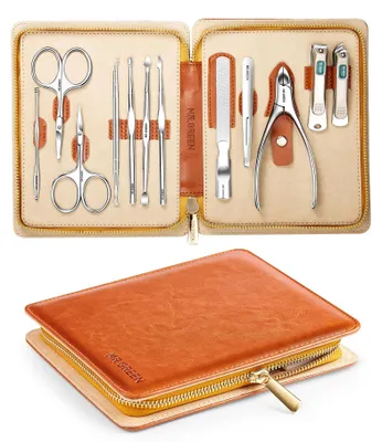 Imagen del producto de Solidchoice: Juego profesional de cortaúñas con estuche de cuero