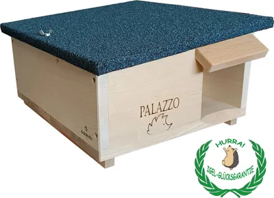 Produktbild von Dokkodo Palazzo Igelhaus – Wetterfestes Igelhotel aus massivem europäischem Holz mit Bitumen‑Dach – In zwei Größen erhältlich (M & L)
