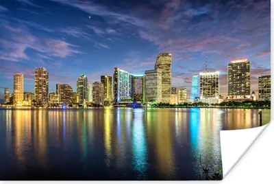 Produktbild von MuchoWow® Poster Miami Skyline 120x80 cm - Bilder