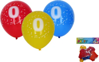 Zdjęcie produktu dla Nadmuchiwany balon 30cm - zestaw 5 sztuk, z cyfrą 0