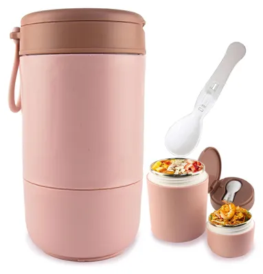 Produktbild von 700 ml Müsli-Becher mit Löffel – Auslaufsichere Thermoskanne für das Frühstück