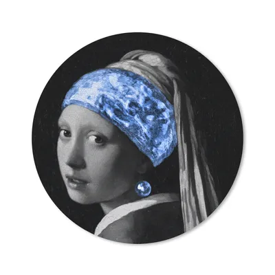 Produktbild von MuchoWow® Mauspad Mousepad Mädchen mit einem Perlenohrring - Vermeer - Blau 30x30 cm - Mousepads - Maus Mat - Pad - Mausunterlage - Tischunterlage - Schreibtischmatten