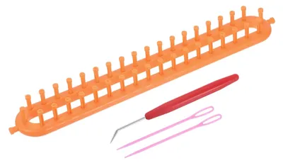 Strickmaschinen-Set, 38 Haken, 36 cm, Kunststoff, Gelb