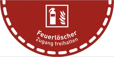 Produktbild von Dreifke® Fußbodenaufkleber Feuerlöscher..., Folie, rutschhemmend, 900x450 mm