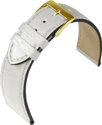 Produktbild von Eulit Country Uhrenarmband Rindleder hautfreundlich weiß Schnittkante , Stegbreite:18mm, Schließe:Gelbgolden
